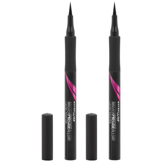 Maybelline Eyestudio Master Precise Liquid Eyeliner, Black, 2 Count