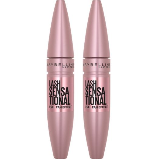 Maybelline Lash Sensational Washable Mascara Makeup, Blackest Black, 2 Count