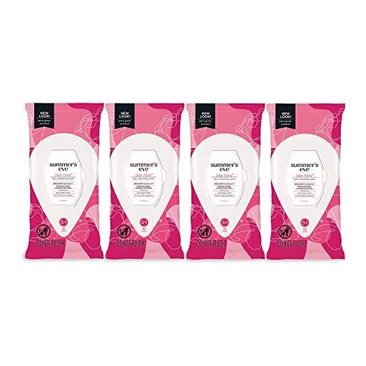 Summer's Eve Cleansing Wipes, pH-Balanced, Dermatologist & Gynecologist Tested, Sheer Floral, 32 count (Pack of 4)