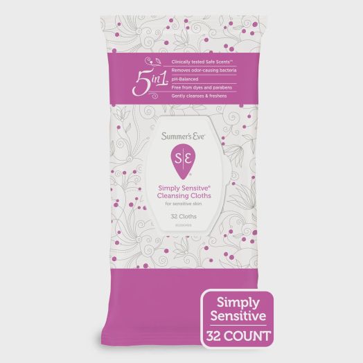 Summer's Eve Feminine Cleansing Wipes, Simply Sensitive, 32 Count