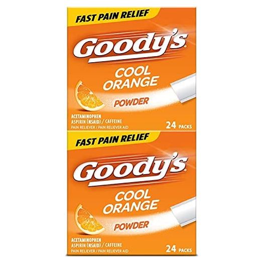 Goody's Extra Strength Headache Powder, Cool Orange Flavor, 24 Powder Sticks, 2 Pack