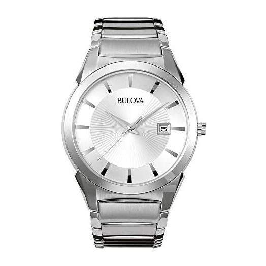 Bulova Classic Quartz Mens Watch, Stainless Steel, Silver-Tone (Model: 96B015)