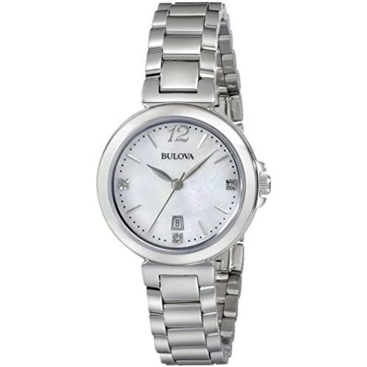 Bulova Women's 96P149 Diamond Gallery Analog Display Japanese Quartz White Watch