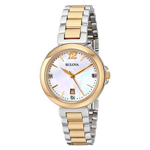 Bulova Women's 98P142 Diamond Gallery Analog Display Japanese Quartz Two Tone Watch
