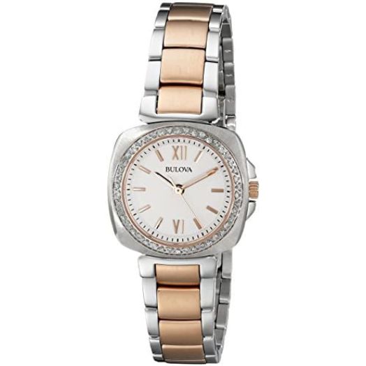 Bulova Women's 98R206 Diamond Gallery Analog Display Japanese Quartz Two Tone Watch