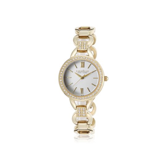 Caravelle New York Women's 44L162 Analog Display Analog Quartz Yellow Watch