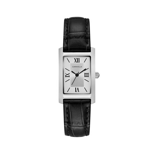 Caravelle by Bulova Ladies' Dress 3-Hand Quartz Watch, Rectangle Case, Roman Numeral