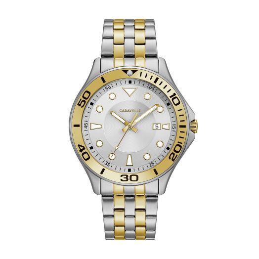 Caravelle by Bulova Sport Quartz Mens Watch, Stainless Steel Sport, Two-Tone (Model: 45B151)