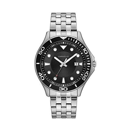 Caravelle Sport Quartz Mens Watch, Stainless Steel , Silver-Tone (Model: 43B162)