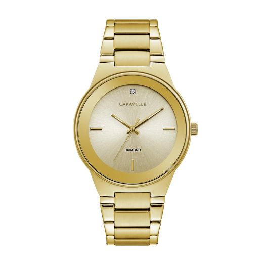 Caravelle by Bulova Men's Modern 3-Hand Quartz Stainless Steel Watch, Diamond, 40mm