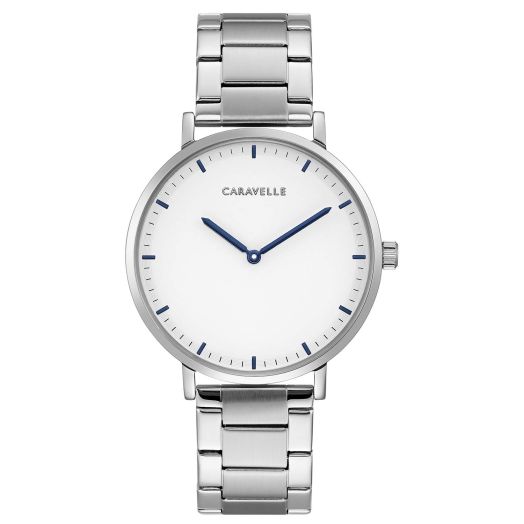 Caravelle min/Max Quartz Mens Watch, Stainless Steel