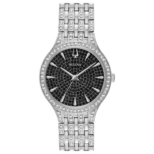 Bulova Crystal Pave 3-Hand Quartz Slim Case Watch