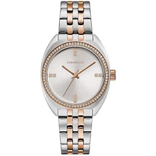 Caravelle Retro Quartz Ladies Watch, Stainless Steel , Two-Tone (Model: 45L180)