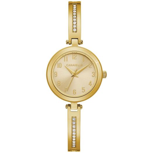 Caravelle Classic Quartz Ladies Dress Bangle Watch and Bangle Box Set