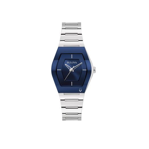 Bulova Ladies' Modern Gemini 3-Hand Quartz Watch, Tonneau Shaped with Edge to Edge Crystal