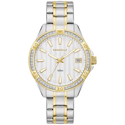 Caravelle by Bulova Ladies' Sport Aqualuxx 3-Hand Date Quartz Watch, Crystals, Luminous Hands and Markers