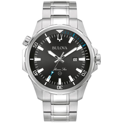 Bulova Men's Marine Star 'Series B' 3-Hand Date Quartz Watch, Luminous Markers, Rotating Dial, 100M Water Resistant, 43mm
