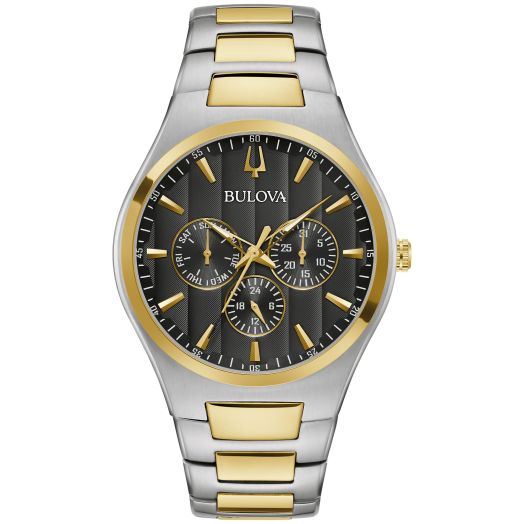 Bulova Men's Classic Dress 6-Hand Multi-Function Day/Date Quartz Watch, Luminous Hands, 42mm