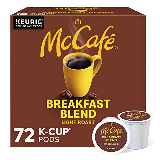 McCafé Breakfast Blend, Keurig Single Serve K-Cup Pods, Light Roast Coffee Pods, 72 Count