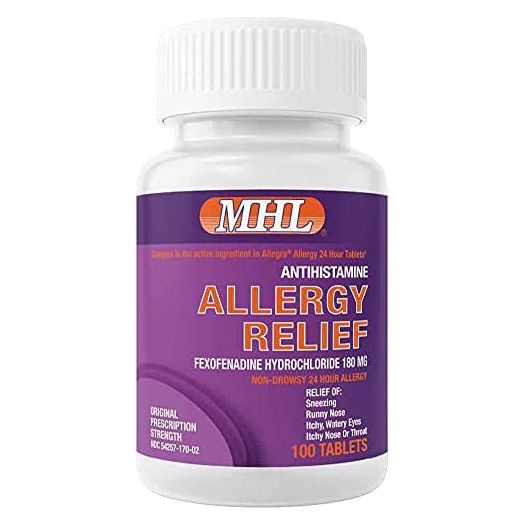 Allergy Relief | Fexofenadine HCl 180 mg | Non-Drowsy Antihistamine | 100 Count Tablets