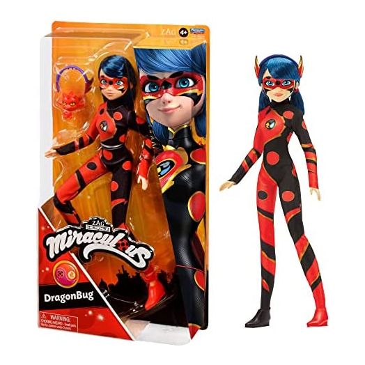Miraculous Ladybug Dragonbug 10.5" Fashion Doll with Lonng Kwami and Dragon Headband by Playmates Toys