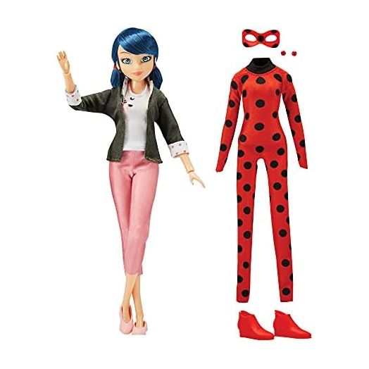 Miraculous Cat Ladybug Superhero Secret Marinette with Ladybug Fashion Outfit by Playmates Toys