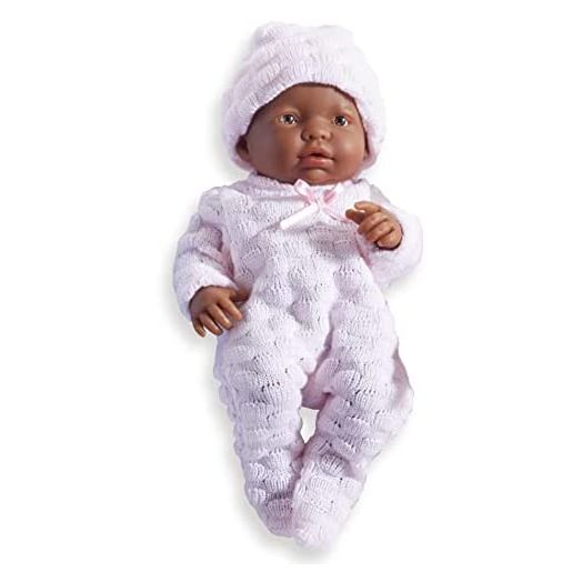 JC Toys Mini La Newborn African American Baby Doll, 9.5" All-Vinyl