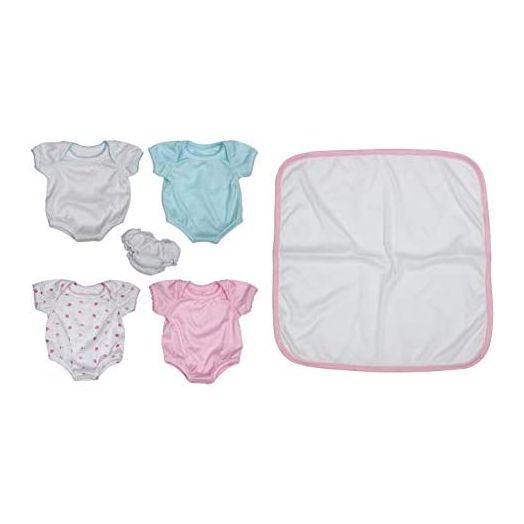 JC Toys, for Keeps! La Newborn by Berenguer Outfit Gift Set for 15 -17" Dolls – 6 Pcs for Children 2+ , Pink, Blue