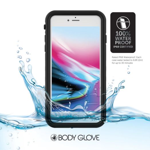 Body Glove Black Tidal Waterproof Phone Case for iPhone 7 Plus and iPhone 8 Plus
