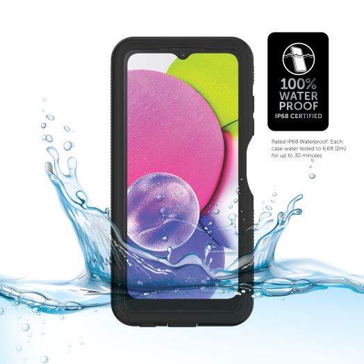 Samsung Galaxy A03s Body Glove Tidal Waterproof Phone Case- Black/Clear
