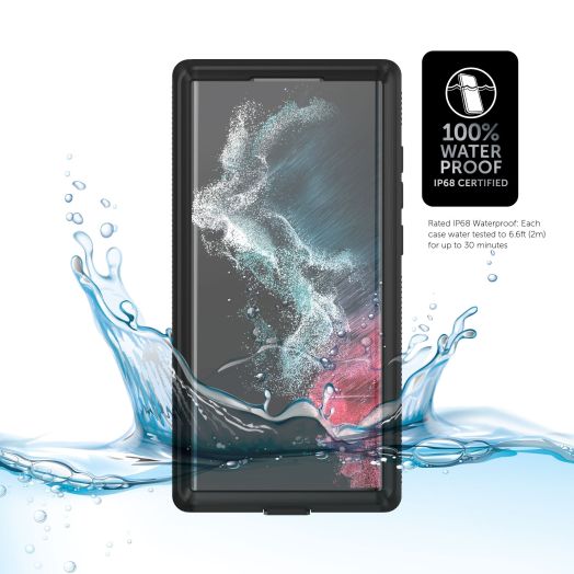 Samsung Galaxy S22 Ultra 5G Body Glove Tidal Waterproof Phone Case- Black/Clear