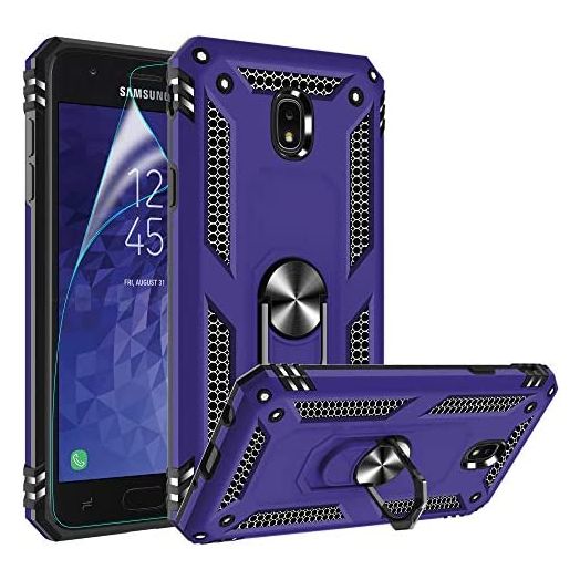 Galaxy J7 2018 Phone Case,Samsung J7 Aero/J7 Top/J7 Crown/J7 Aura/J7 Refine/J7 Star/J7 Eon Case,Gritup 360 Degree Rotating Metal Ring Holder Kickstand Phone Case for Galaxy J7 2018 Purple