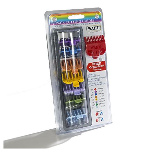 Wahl Professional 8 Color Coded Cutting Guides with Organizer, 1/8" to 1", #3170-400