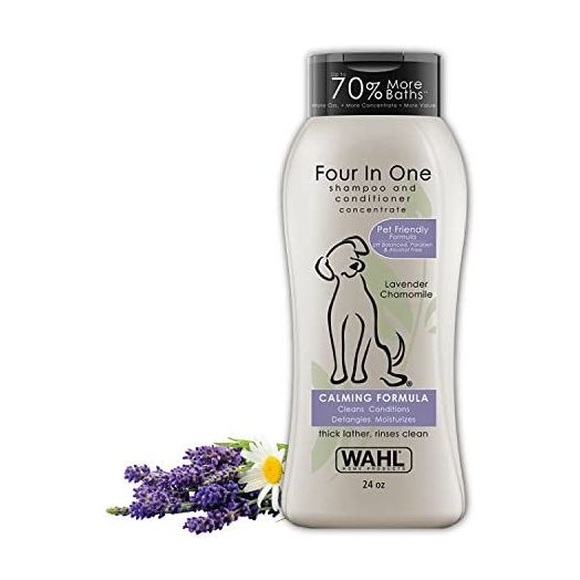 Wahl 4-in-1 Calming Pet Shampoo – Cleans, Conditions, Detangles, & Moisturizes with Lavender Chamomile - 24 Oz
