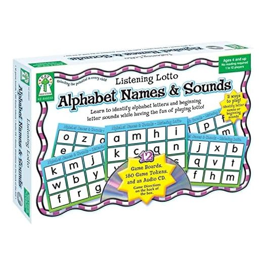 Alphabet Names & Sounds: Learn to identify alphabet letters and beginning letter sounds while having the fun of playing lotto!