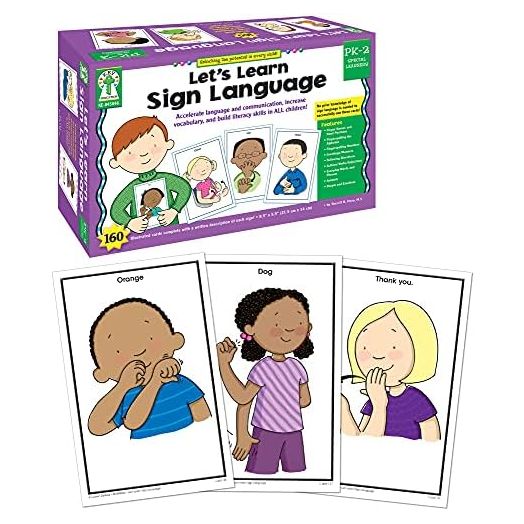 Key Education 160 American Sign Language Flash Cards for Kids, ASL Flash Cards for Kids PreK–Grade 2, ASL Cards for Beginners Covering 160 Sight Words, Alphabet, Numbers, Emotions, and More ASL Signs