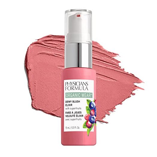 Physicians Formula Organic Wear Natural Dewy Face Blush Makeup Elixir, Pink Berry, 0.5 Fl Ounce