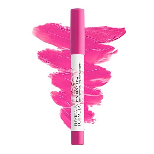 Physicians Formula Rosé Kiss All Day Glossy Lip Color, She's a Wild Rose, Dermatologist Approved, Rose Water, Antioxidant-Rich, Vitamin C, Non-drying
