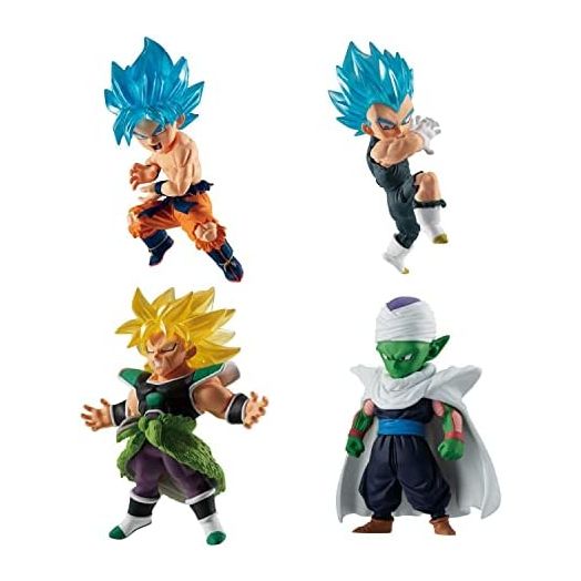 Dragon Ball Super Adverge 2" Figures Box Set 3 - Super Saiyan Blue Goku, Super Saiyan Blue Vegeta, Super Saiyan Broly, Piccolo, (86610)