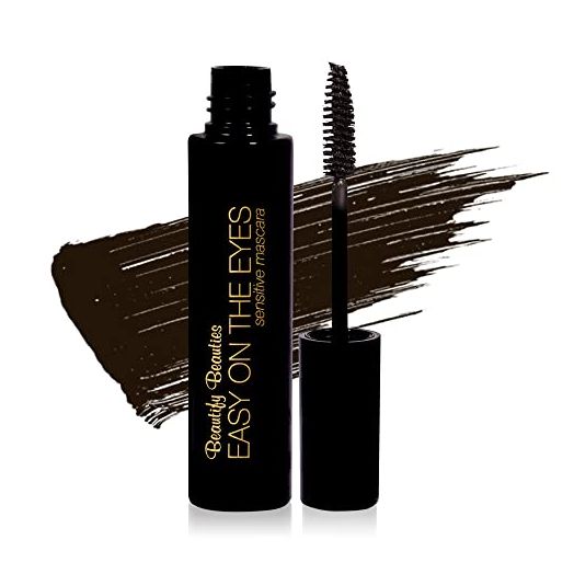 EASY ON THE EYES Sensitive Eye Mascara By Beautify Beauties - Hypoallergenic Mascara For Contact Lens Wearers – Non-irritating, Fragrance-free Mascara For Natural Looking Lashes- 0.35 oz (Black/Brown)