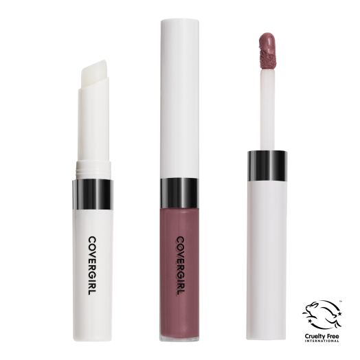COVERGIRL Outlast All-Day Lip Color Liquid Lipstick And Moisturizing Topcoat, Longwear, Naturalast, Shiny Lip Gloss, Stays On All Day, Moisturizing Formula, Cruelty Free, Easy Two-Step Process