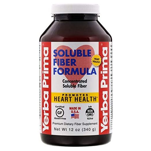 Yerba Prima Soluble Fiber Formula Powder, 12 Ounce - Premium Dietary Fiber Supplement, Natural, Concentrated Soluble Fiber, Promotes Heart Health, Gluten Free, Non-GMO, Made in USA