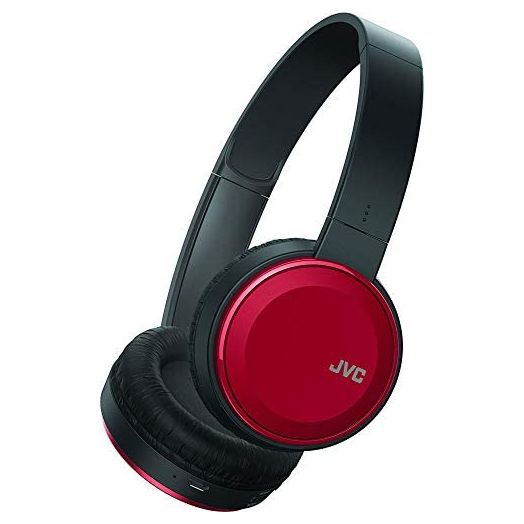 JVC Wireless Lightweight Flat Foldable On Ear Bluetooth Wireless Headband with Mic, Red (HAS190BTR)