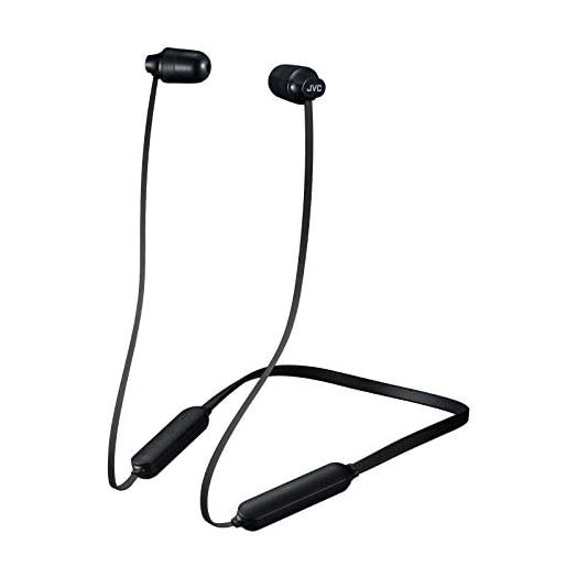 JVC Marshmallow Wireless, Earbud Headphones, Water Resistance(IPX4), 8 Hours Long Battery Life, Secure and Comfort Fit with Flexible Soft Neck Band and Memory Form Earpieces - HAFX35BTB (Black)