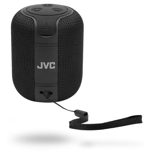 JVC Portable Gumy Wireless Speaker with Surround Sound, Bluetooth 5.3, Lightweight, TWS capability, USB-C, up to 15-Hour Battery Life - SPSG1BTB (Black)
