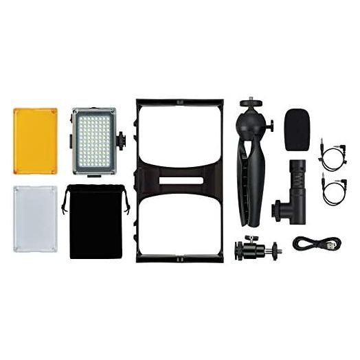 GPX All-in-One Vlogging Kit, for YouTube and TIK Tok, Includes LED Video Light, Tripod, Microphone, Fits Most Smartphones (TPDL900B)