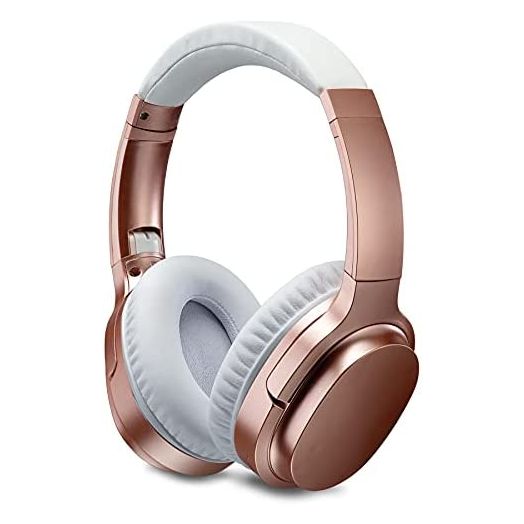 iLive Active Noise Cancellation Bluetooth Headphones, Adjustable Headband, Includes 3.5mm Audio Cable, Rose Gold (IAHN40RGD)