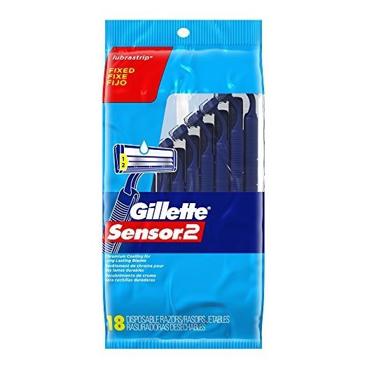 Gillette Sensor2 Disposable Razors for Men, Water Activated Lubrastrip to Help Avoid Skin Irritation