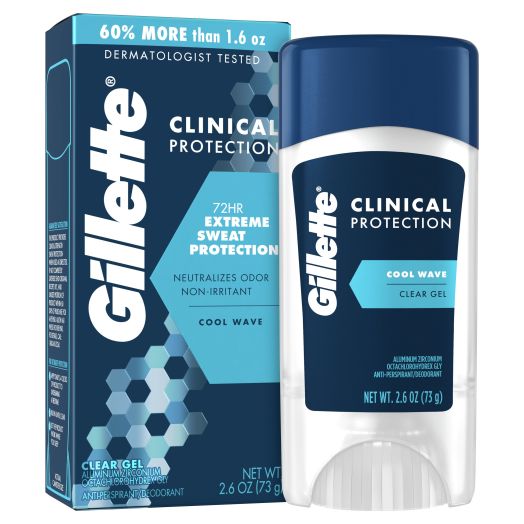 Gillette Clinical Clear Gel Antiperspirant Deodorant, Cool Wave, 2.6 oz