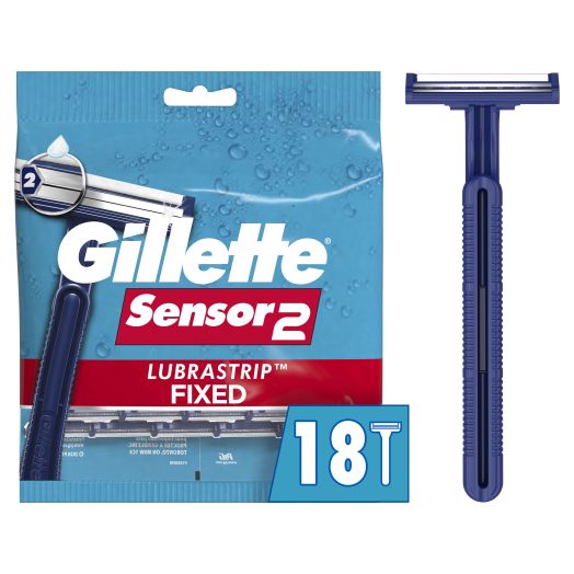 Gillette Sensor2 Fixed Head Men's Disposable Razors, 18 ct